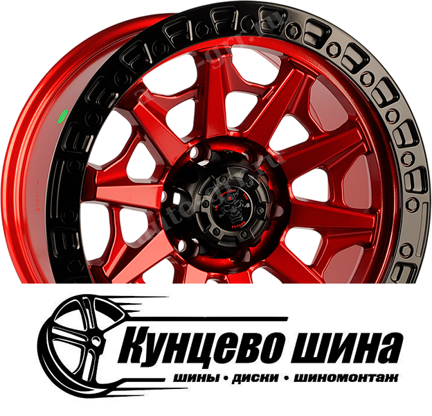 Candy red + Lip matt black. Колесные диски Anzoo Autoparts JT127 