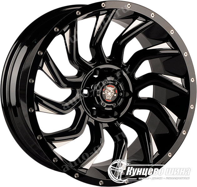 Gloss Black+Milling Spoke&Rivet Holes. 