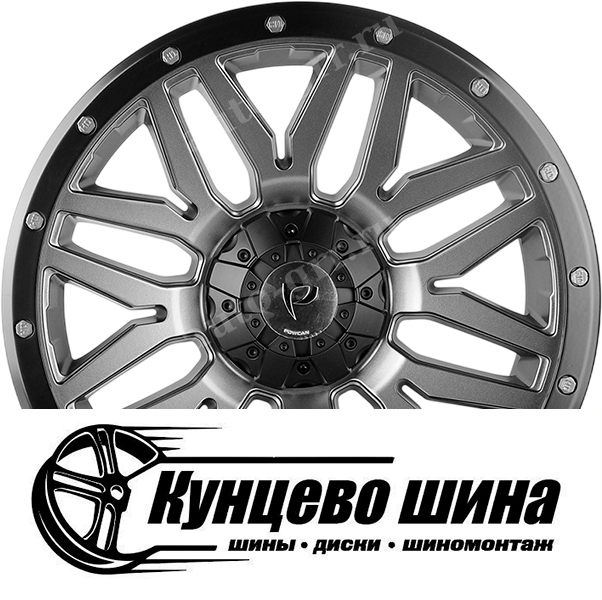 Matt Grey with Matt Black Lip. Колесные диски Powcan Y5369 